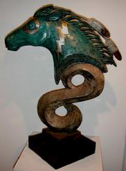 Christorpher Powell's Blue Horse 28.5"tall x 22"wide found at The Native American Trading Company in Denver Colorado