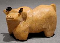 Bull 2" x 3.25 Zuni Stone(Travertine)  by Freddy Leekya